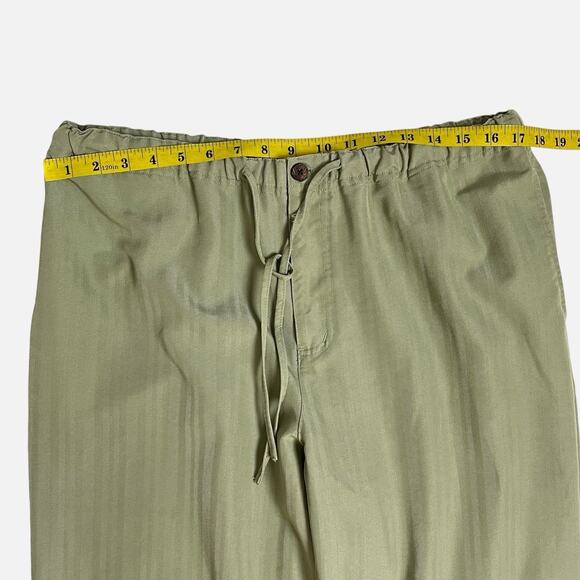 Sunset Cove Pants Womens Large Green Elastic Drawstring Waist Beachy Resort - Picture 14 of 16